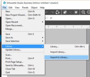 import file to Silhouette library