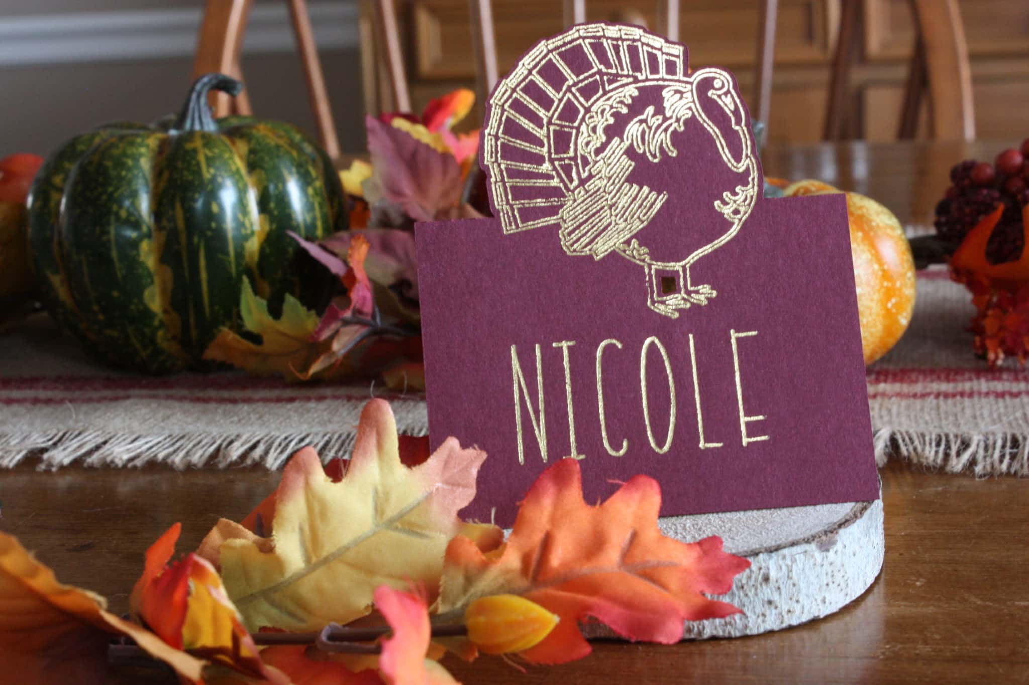 silhouette foil quill place cards