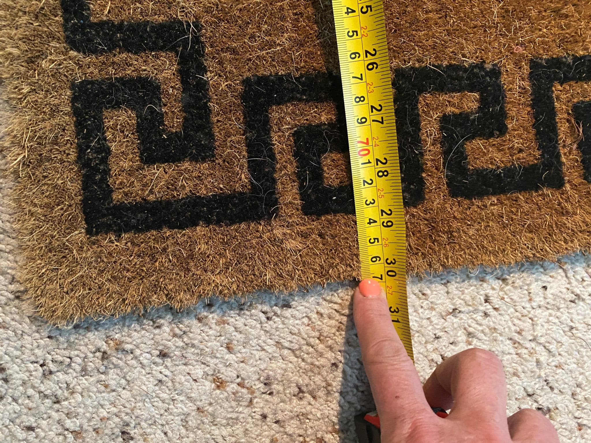 measuring door mat