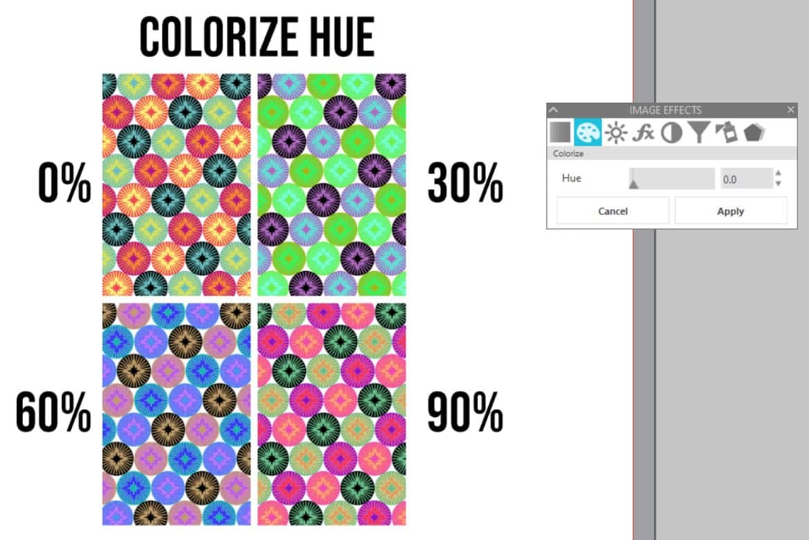 image effects colorize on pattern in Silhouette